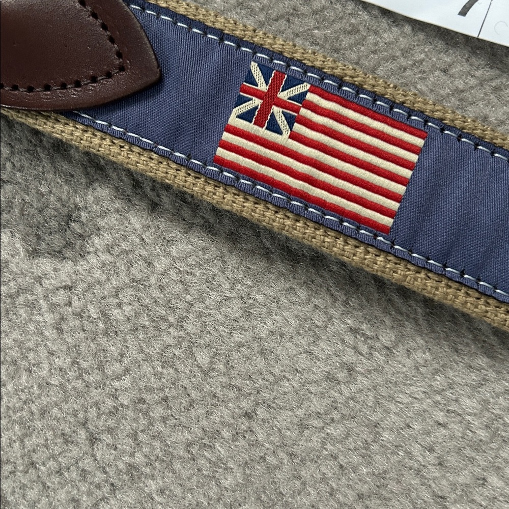Men's Belted Cow Company Historical American Flags Belt